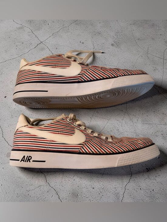 Nike Other - Nike Air Force 1 AC Stripe Canvas Sail Red Navy Low Top Retro Sneaker Sz 8.5